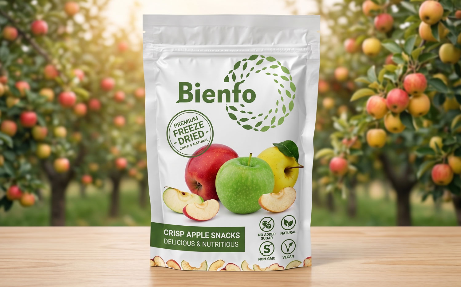 Bienfo Apple freeze-dried snack package