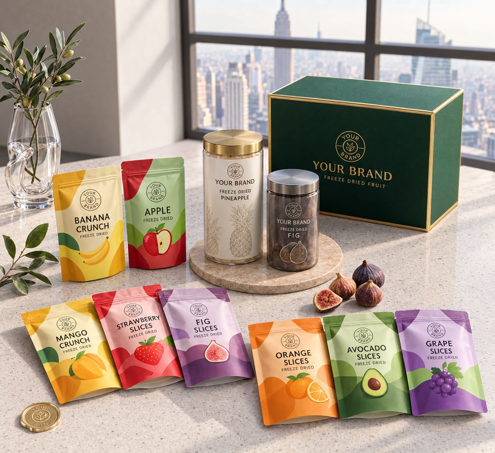 Bienfo freeze-dried fruit, ready to pack under your brand