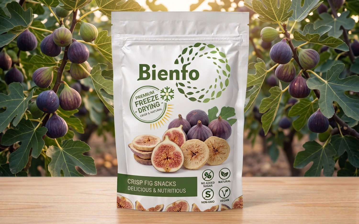 Bienfo freeze-dried figs, whole and halved