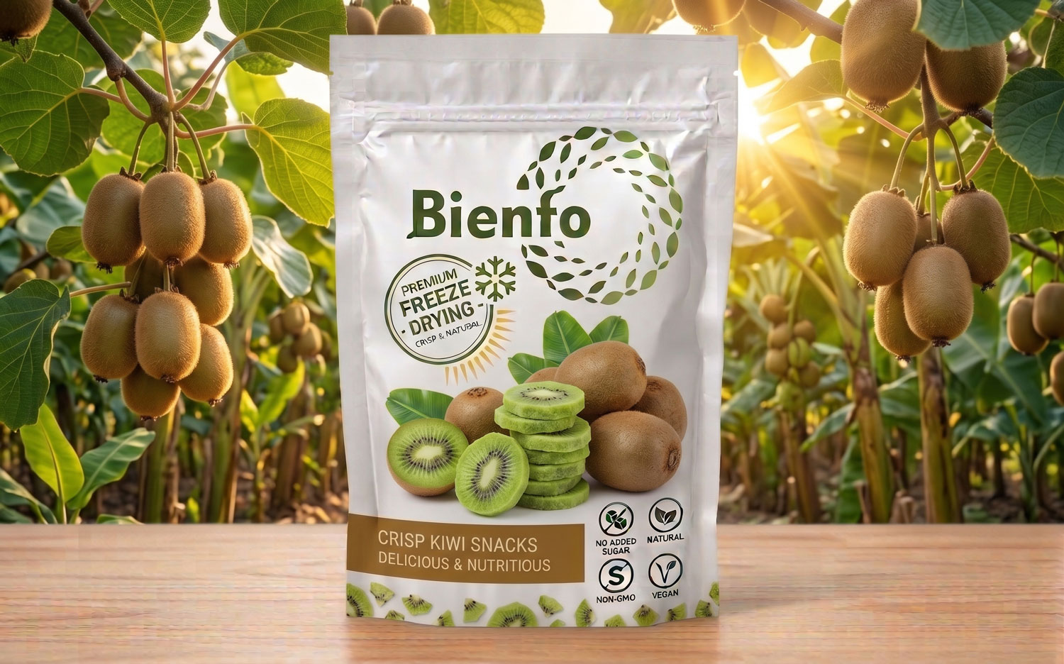 Bienfo Kiwi freeze-dried snack package