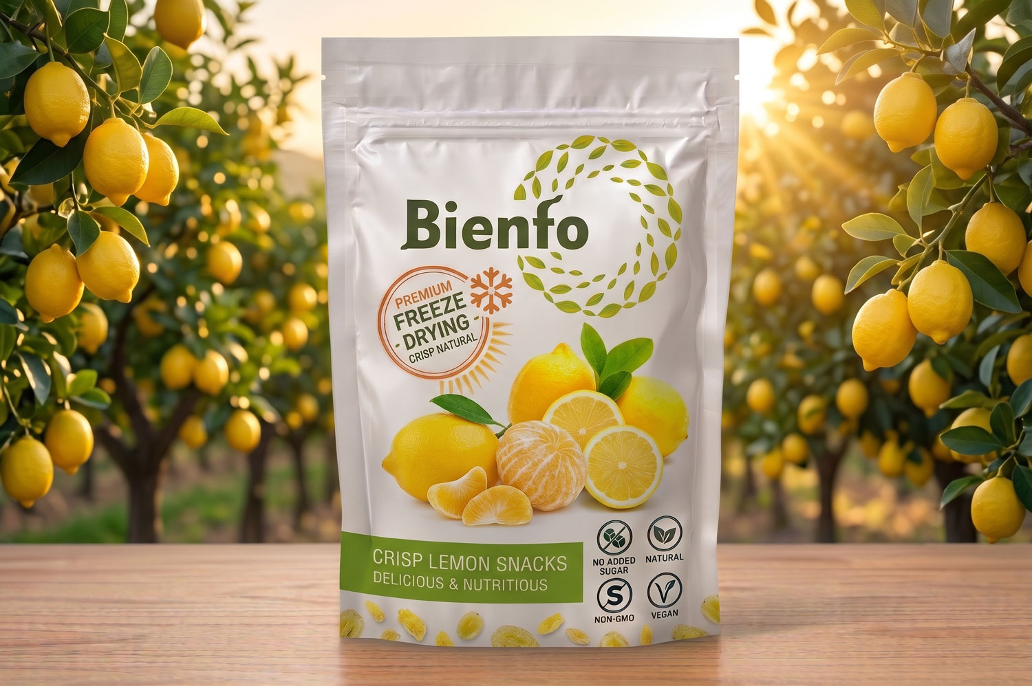 Bienfo Lemon freeze-dried snack package