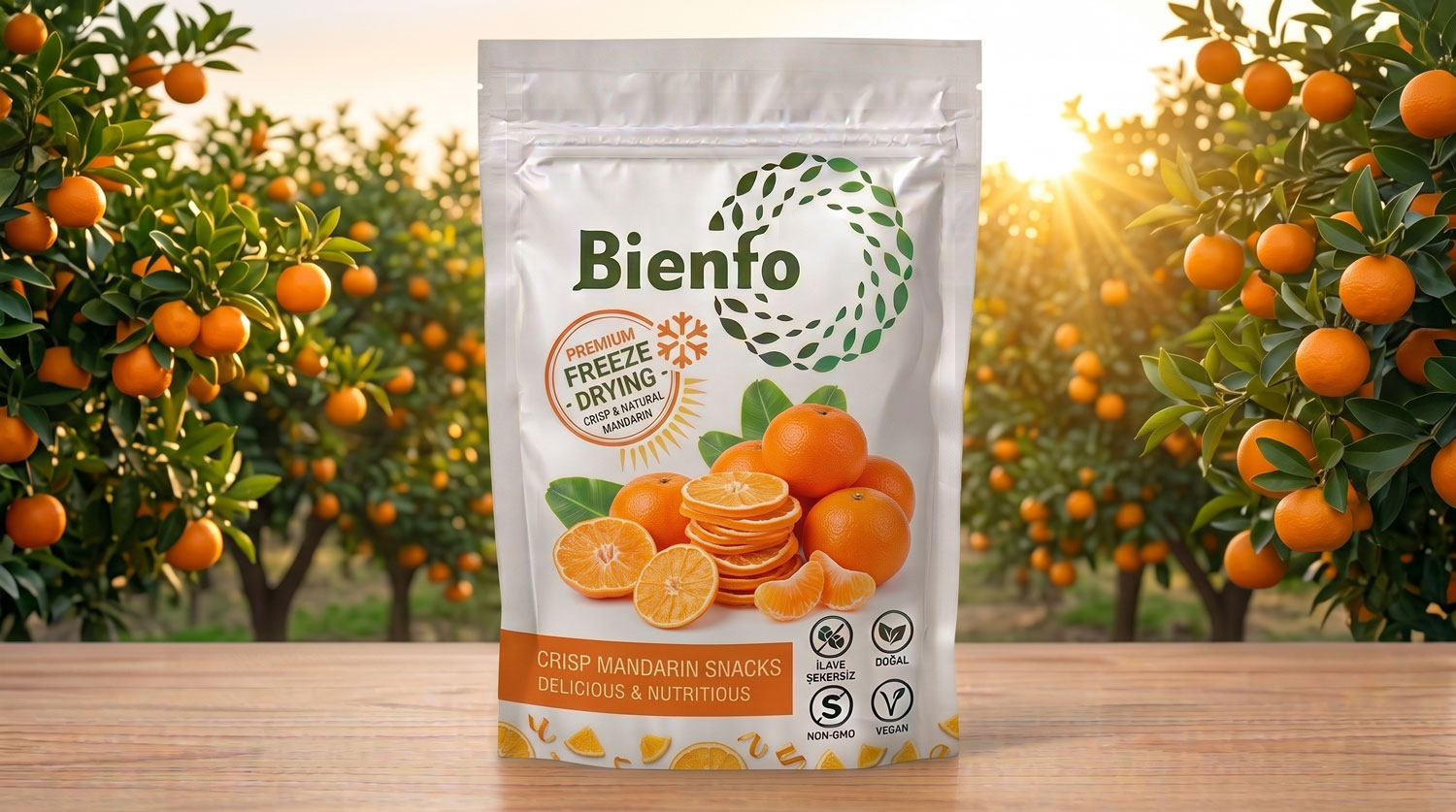 Bienfo Mandarin freeze-dried snack package